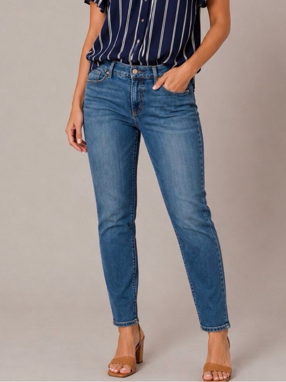 ​Seven7 Women’s Size 16 Stretch Skinny Jeans High-Rise Blue Denim Comfortable